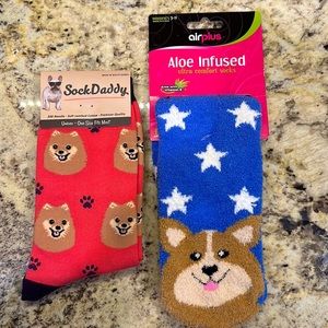 NEW TWO PAIR POMERANIAN DOG SOCKS - SOCK DADDY